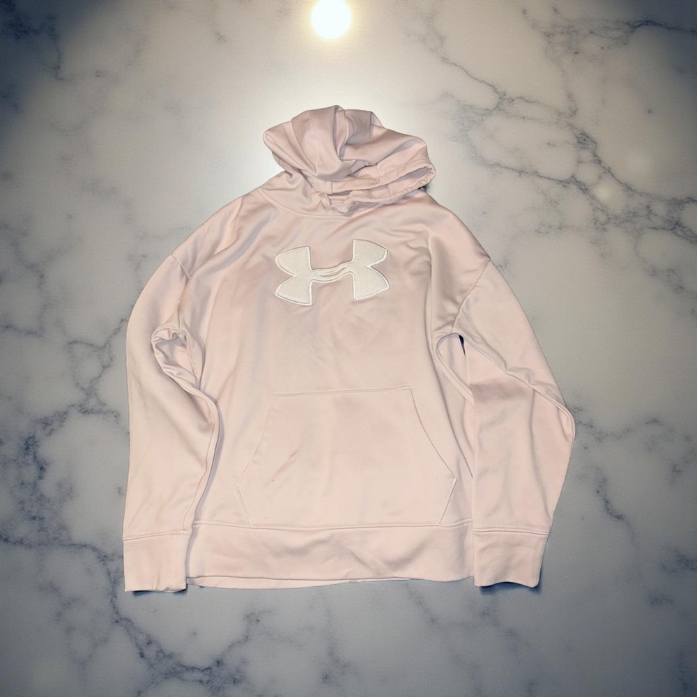 Under Armour Light Pink Hoodie with White Logo - Picture 2 of 4